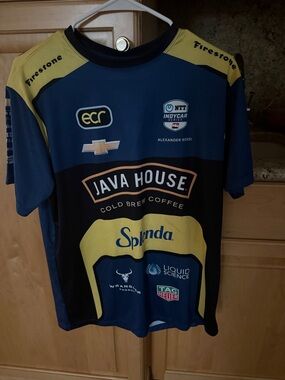 Indy Car Racing Jersey tee - Navy & Yellow